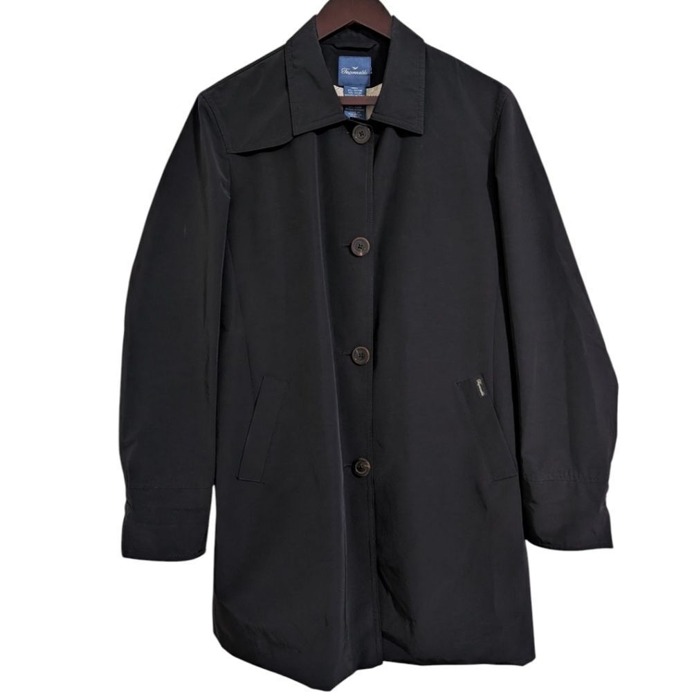 Faconnable Facorain Cotton Nylon Blend Single-Breasted Raincoat/Car Coat - Navy